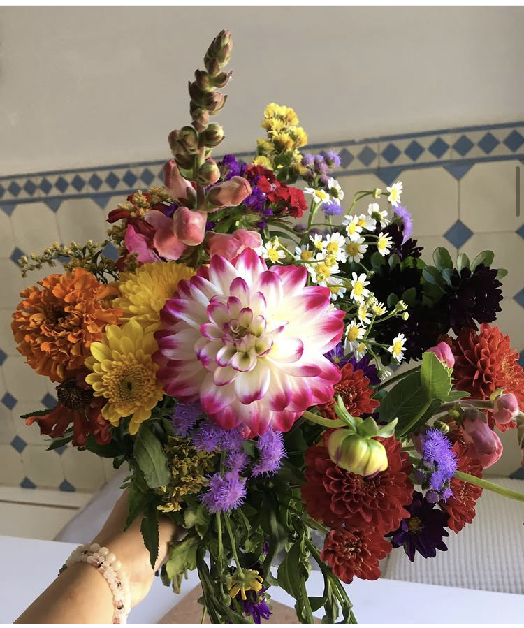 Blumen, Heilsteine und Orakelkarten