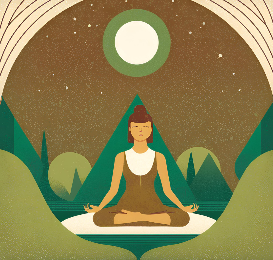 Eine Frau die Reiki empfängt oder meditiert.